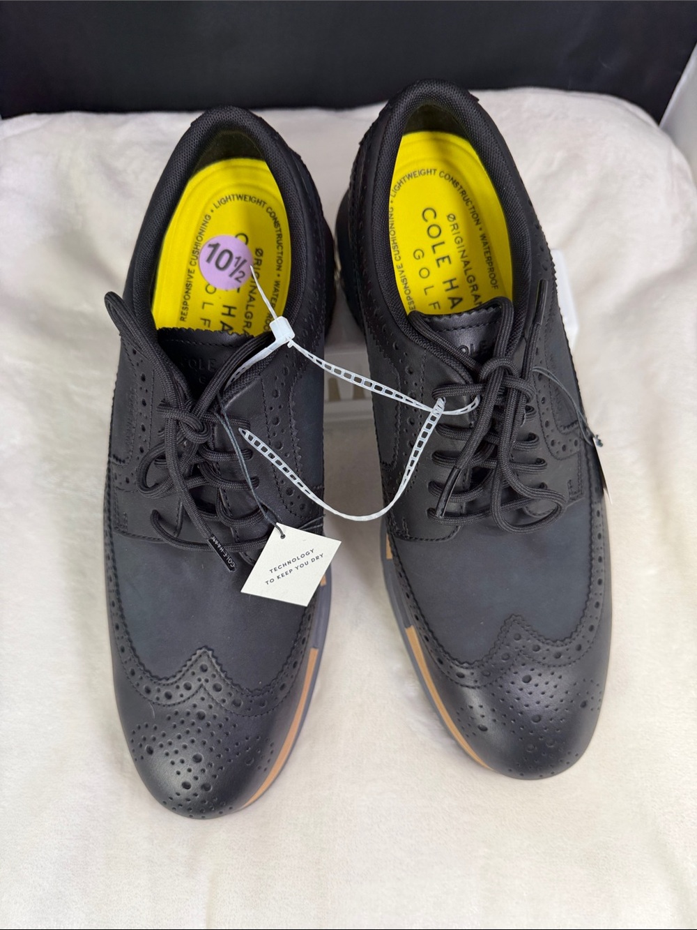 Cole Haan OriginalGrand Golf Waterproof Wingtip Shoes Men’s 10.5 Black Grand.360 - Picture 4 of 8